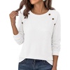 image:imagePRETTYGARDEN Long Sleeve Shirts for Women Waffle Knit Tops Fall Fashion 2026 Dressy Casual Loose Tunic Blouse Winter ClothingWhite