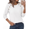 image:imagePRETTYGARDEN Long Sleeve Shirts for Women Waffle Knit Tops Fall Fashion 2026 Dressy Casual Loose Tunic Blouse Winter ClothingWhite