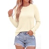 image:imagePRETTYGARDEN Long Sleeve Tshirts Shirts for Women Clothing Fall Fashion 2026 Basic Cotton Tees Casual Blouses Winter TopsBeige