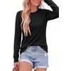 image:imagePRETTYGARDEN Long Sleeve Tshirts Shirts for Women Clothing Fall Fashion 2026 Basic Cotton Tees Casual Blouses Winter TopsBlack