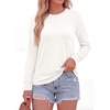 image:imagePRETTYGARDEN Long Sleeve Tshirts Shirts for Women Clothing Fall Fashion 2026 Basic Cotton Tees Casual Blouses Winter TopsWhite