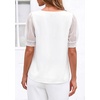 image:imagePRETTYGARDEN Womens Tops Dressy Casual Puff Sleeve Chiffon Blouses V Neck Business Work Shirts 2026 Summer Fashion ClothingWhite