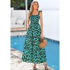 image:imagePRETTYGARDEN Floral Dress for Women Summer Boho Maxi Sundresses 2026 Smocked Long Flowy Spring Beach Wedding Guest DressesBlack Green Floral