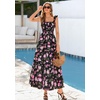 image:imagePRETTYGARDEN Floral Dress for Women Summer Boho Maxi Sundresses 2026 Smocked Long Flowy Spring Beach Wedding Guest DressesBlack Red Floral
