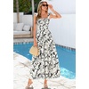 image:imagePRETTYGARDEN Floral Dress for Women Summer Boho Maxi Sundresses 2026 Smocked Long Flowy Spring Beach Wedding Guest DressesBlack White Floral