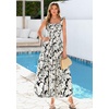 image:imagePRETTYGARDEN Floral Dress for Women Summer Boho Maxi Sundresses 2026 Smocked Long Flowy Spring Beach Wedding Guest DressesBlack White Floral
