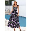 image:imagePRETTYGARDEN Floral Dress for Women Summer Boho Maxi Sundresses 2026 Smocked Long Flowy Spring Beach Wedding Guest DressesDark Blue Purple Floral