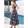 image:imagePRETTYGARDEN Floral Dress for Women Summer Boho Maxi Sundresses 2026 Smocked Long Flowy Spring Beach Wedding Guest DressesDark Blue Purple Floral