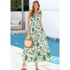image:imagePRETTYGARDEN Floral Dress for Women Summer Boho Maxi Sundresses 2026 Smocked Long Flowy Spring Beach Wedding Guest DressesWhite Green Floral