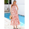 image:imagePRETTYGARDEN Floral Dress for Women Summer Boho Maxi Sundresses 2026 Smocked Long Flowy Spring Beach Wedding Guest DressesWhite Red Floral