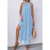 image:imagePRETTYGARDEN Summer Wedding Guest Dresses for Women 2026 Spring Long Flowy Halter Maxi Asymmetrical Beach Vacation SundressLight Blue