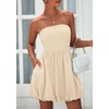 image:imagePRETTYGARDEN Womens Bubble Mini Dress Summer 2026 Strapless Tube Top Short A Line Trendy Casual Spring Smocked SundressesApricot