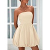 image:imagePRETTYGARDEN Womens Bubble Mini Dress Summer 2026 Strapless Tube Top Short A Line Trendy Casual Spring Smocked SundressesApricot