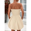 image:imagePRETTYGARDEN Womens Bubble Mini Dress Summer 2026 Strapless Tube Top Short A Line Trendy Casual Spring Smocked SundressesApricot