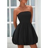 image:imagePRETTYGARDEN Womens Bubble Mini Dress Summer 2026 Strapless Tube Top Short A Line Trendy Casual Spring Smocked SundressesBlack