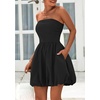 image:imagePRETTYGARDEN Womens Bubble Mini Dress Summer 2026 Strapless Tube Top Short A Line Trendy Casual Spring Smocked SundressesBlack