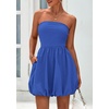 image:imagePRETTYGARDEN Womens Bubble Mini Dress Summer 2026 Strapless Tube Top Short A Line Trendy Casual Spring Smocked SundressesBlue