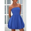 image:imagePRETTYGARDEN Womens Bubble Mini Dress Summer 2026 Strapless Tube Top Short A Line Trendy Casual Spring Smocked SundressesBlue