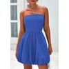 image:imagePRETTYGARDEN Womens Bubble Mini Dress Summer 2026 Strapless Tube Top Short A Line Trendy Casual Spring Smocked SundressesBlue