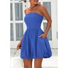 image:imagePRETTYGARDEN Womens Bubble Mini Dress Summer 2026 Strapless Tube Top Short A Line Trendy Casual Spring Smocked SundressesBlue
