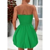 image:imagePRETTYGARDEN Womens Bubble Mini Dress Summer 2026 Strapless Tube Top Short A Line Trendy Casual Spring Smocked SundressesGreen