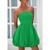 image:imagePRETTYGARDEN Womens Bubble Mini Dress Summer 2026 Strapless Tube Top Short A Line Trendy Casual Spring Smocked SundressesGreen