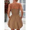 image:imagePRETTYGARDEN Womens Bubble Mini Dress Summer 2026 Strapless Tube Top Short A Line Trendy Casual Spring Smocked SundressesKhaki