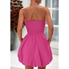 image:imagePRETTYGARDEN Womens Bubble Mini Dress Summer 2026 Strapless Tube Top Short A Line Trendy Casual Spring Smocked SundressesRose Red