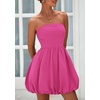 image:imagePRETTYGARDEN Womens Bubble Mini Dress Summer 2026 Strapless Tube Top Short A Line Trendy Casual Spring Smocked SundressesRose Red