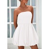 image:imagePRETTYGARDEN Womens Bubble Mini Dress Summer 2026 Strapless Tube Top Short A Line Trendy Casual Spring Smocked SundressesWhite