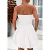 image:imagePRETTYGARDEN Womens Bubble Mini Dress Summer 2026 Strapless Tube Top Short A Line Trendy Casual Spring Smocked SundressesWhite