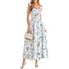 image:imagePRETTYGARDEN Floral Dress for Women Summer Boho Maxi Sundresses 2026 Smocked Long Flowy Spring Beach Wedding Guest DressesApricot Blue Floral