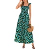 Black Green Floral