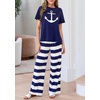 image:imagePRETTYGARDEN Womens 2 Piece Pajama Sets Summer 2026 Matching Lounge Outfits Short Sleeve Printed Sleepwear Spring PJ SetNavy Blue
