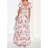 image:imagePRETTYGARDEN Womens Floral Boho Maxi Dresses Flowy Short Sleeve A Line Smocked Eyelet 2026 Summer Beach Vacation ClothesFloral Red