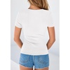 image:imagePRETTYGARDEN Womens Short Sleeve Henley Shirts 2026 Summer Trendy Ribbed Tops Fitted V Neck Button Up T Shirts Spring BlousesWhite