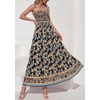 image:imagePRETTYGARDEN Summer Dresses for Women 2026 Casual Spaghetti Strap Beach Long Sundresses Boho Floral Smocked Maxi Flowy DressBlack