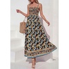 image:imagePRETTYGARDEN Summer Dresses for Women 2026 Casual Spaghetti Strap Beach Long Sundresses Boho Floral Smocked Maxi Flowy DressBlack