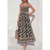 image:imagePRETTYGARDEN Summer Dresses for Women 2026 Casual Spaghetti Strap Beach Long Sundresses Boho Floral Smocked Maxi Flowy DressBlack