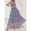 image:imagePRETTYGARDEN Summer Dresses for Women 2026 Casual Spaghetti Strap Beach Long Sundresses Boho Floral Smocked Maxi Flowy DressDark Blue