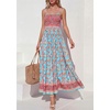 image:imagePRETTYGARDEN Summer Dresses for Women 2026 Casual Spaghetti Strap Beach Long Sundresses Boho Floral Smocked Maxi Flowy DressLight Blue