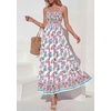 image:imagePRETTYGARDEN Summer Dresses for Women 2026 Casual Spaghetti Strap Beach Long Sundresses Boho Floral Smocked Maxi Flowy DressPink