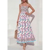 image:imagePRETTYGARDEN Summer Dresses for Women 2026 Casual Spaghetti Strap Beach Long Sundresses Boho Floral Smocked Maxi Flowy DressPink
