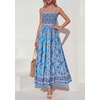 image:imagePRETTYGARDEN Summer Dresses for Women 2026 Casual Spaghetti Strap Beach Long Sundresses Boho Floral Smocked Maxi Flowy DressSky Blue