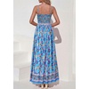 image:imagePRETTYGARDEN Summer Dresses for Women 2026 Casual Spaghetti Strap Beach Long Sundresses Boho Floral Smocked Maxi Flowy DressSky Blue