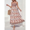 image:imagePRETTYGARDEN Summer Dresses for Women 2026 Casual Spaghetti Strap Beach Long Sundresses Boho Floral Smocked Maxi Flowy DressWhite