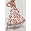 image:imagePRETTYGARDEN Summer Dresses for Women 2026 Casual Spaghetti Strap Beach Long Sundresses Boho Floral Smocked Maxi Flowy DressWhite