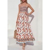 image:imagePRETTYGARDEN Summer Dresses for Women 2026 Casual Spaghetti Strap Beach Long Sundresses Boho Floral Smocked Maxi Flowy DressWhite