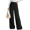 image:imagePRETTYGARDEN Womens Wide Leg Work Dress Pants Trousers  Palazzo Pant with Pockets Lightweight Flowy High Elastic Waistband Office Wear Business Casual Outfits Fashion ClothingBlack