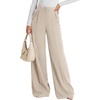 image:imagePRETTYGARDEN Womens Wide Leg Work Dress Pants Trousers  Palazzo Pant with Pockets Lightweight Flowy High Elastic Waistband Office Wear Business Casual Outfits Fashion ClothingBeige